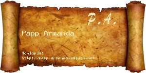 Papp Armanda névjegykártya